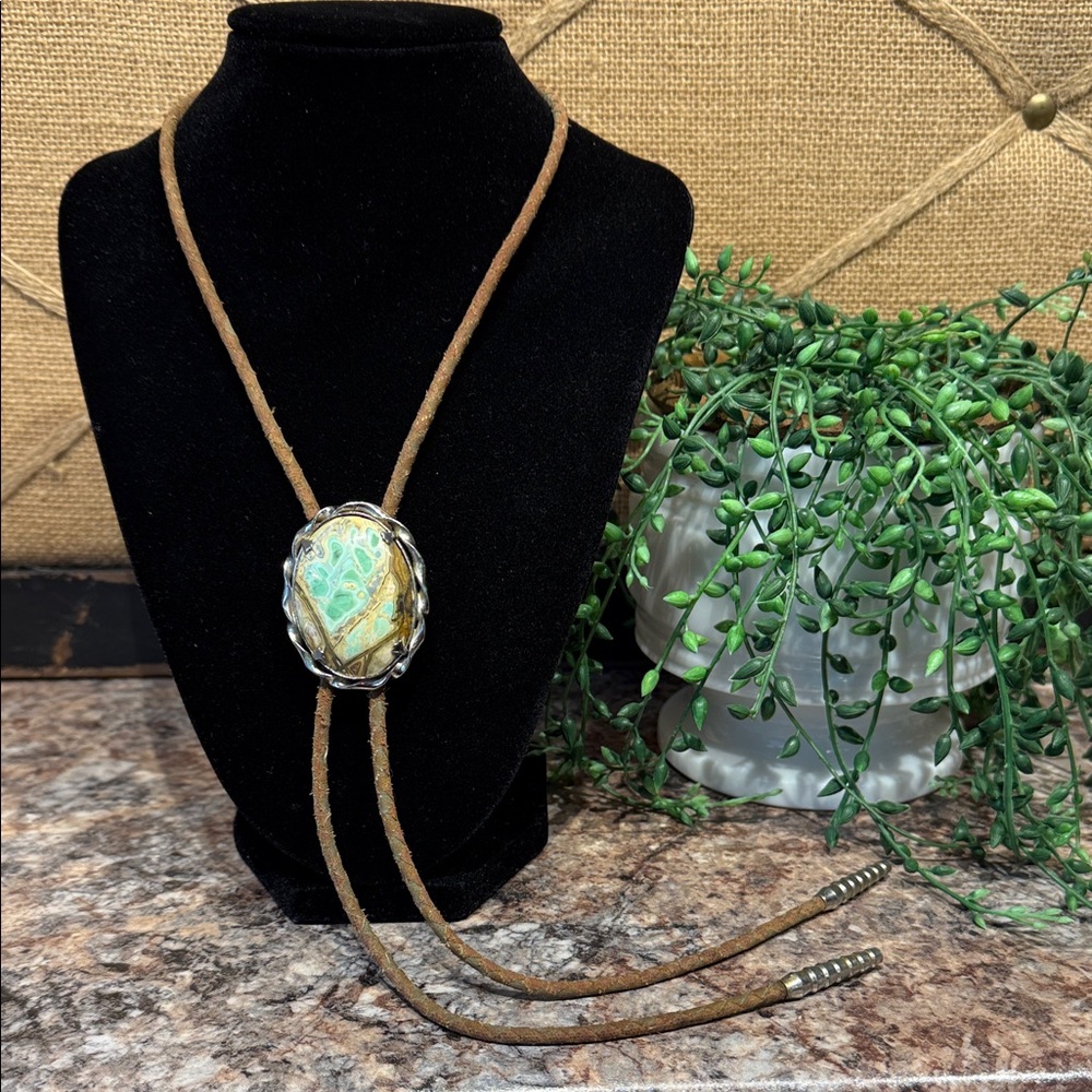 Brown and Silver Women's Bolo Tie Necklace